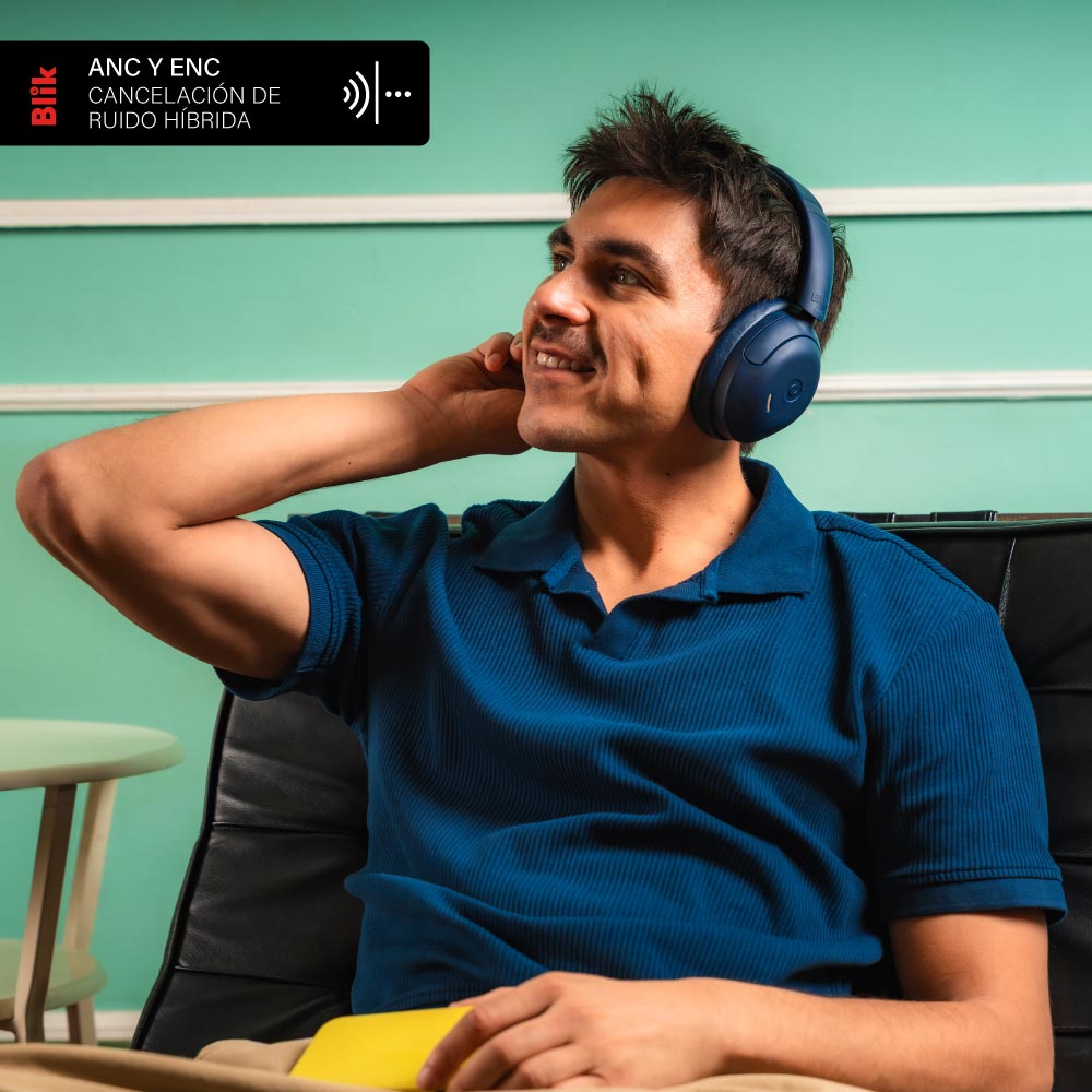 Audífonos Bluetooth Blik Soul950 ANC 70H Multipunto Azul