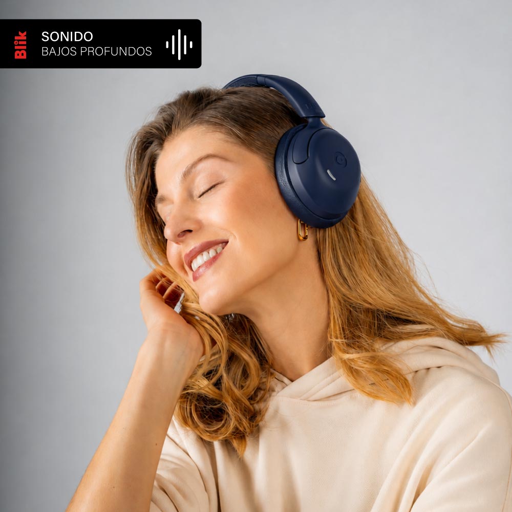 Audífonos Bluetooth Blik Soul950 ANC 70H Multipunto Azul