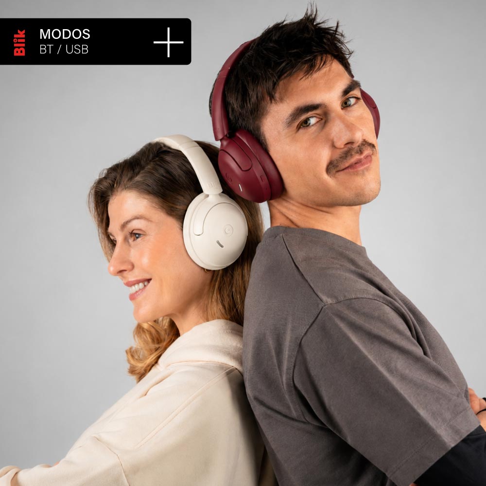 Audífonos Bluetooth Blik Soul950 ANC 70H Multipunto Burdeo MODOS DE REPRODUCCION BLUETOOTH Y USB-C
