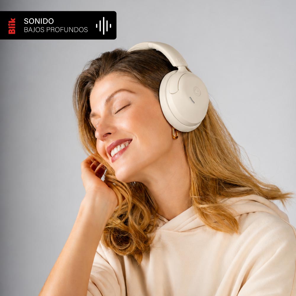 Blik Soul950 ANC 70H Multipunto Crema SONIDO BAJOS PROFUNDOS