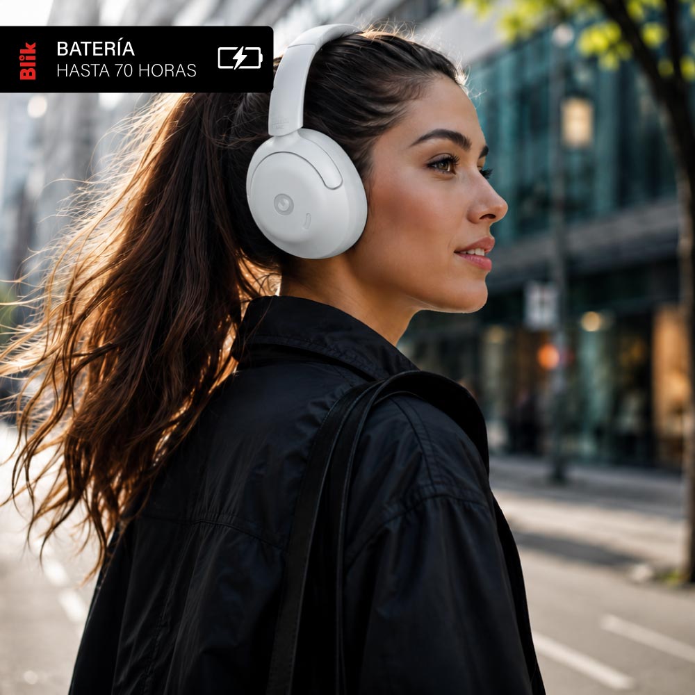 Audífonos Bluetooth Blik Soul950 ANC 70H Multipunto Gris BATERIA HASTA 70 HORAS