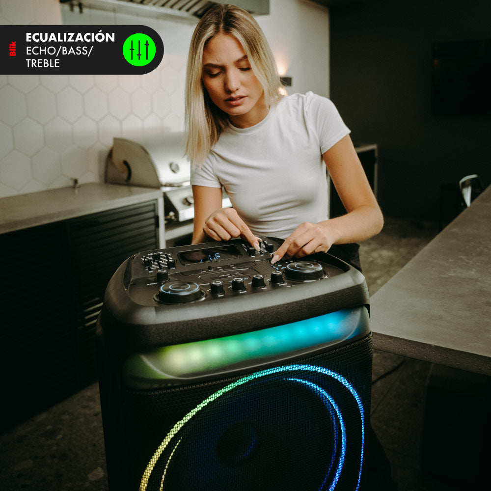 Parlante Bluetooth Karaoke Con Micrófono Blik Ultrabass15
