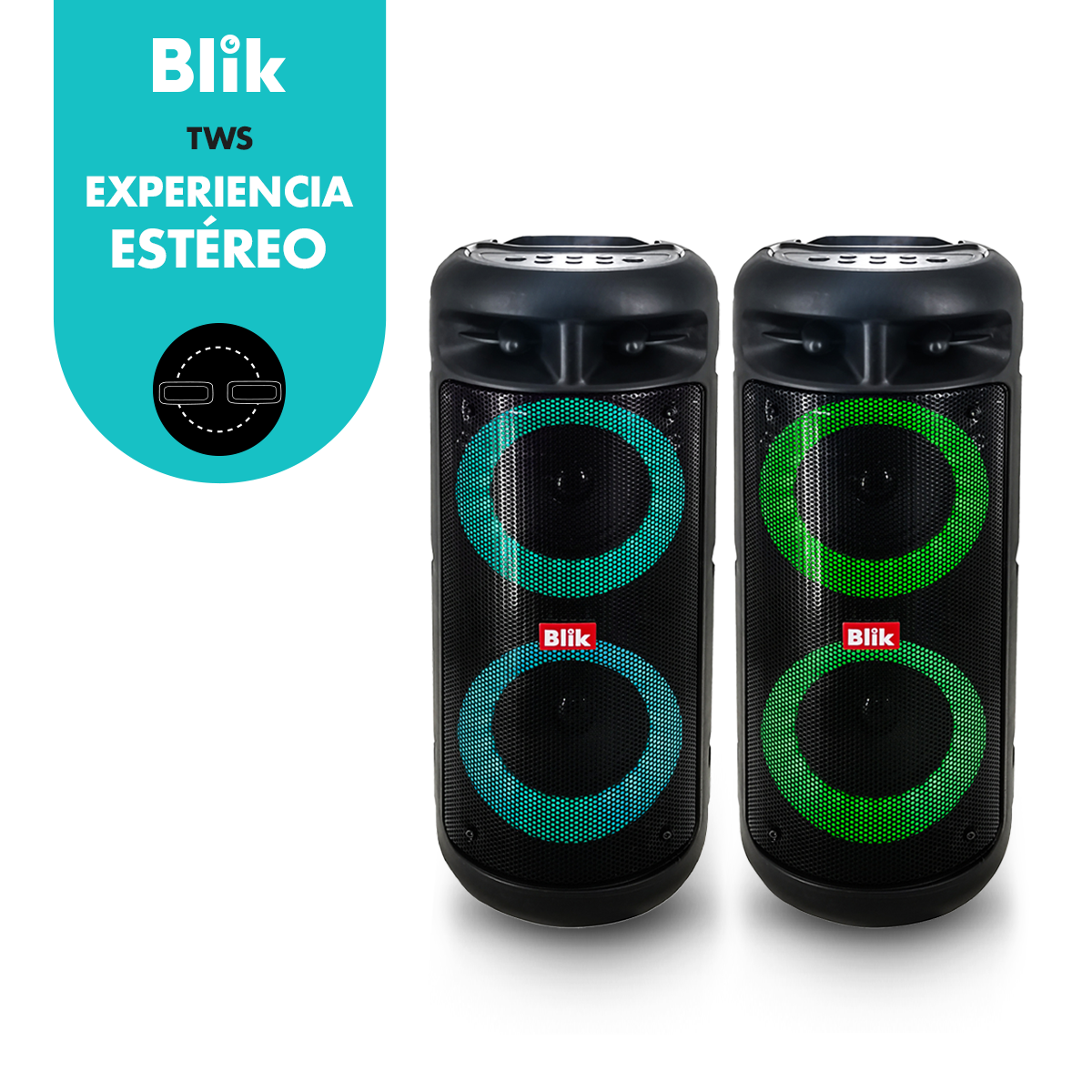 Parlante Bluetooth Karaoke Con Microfono Blik Upsound3 conecta 2 TWS