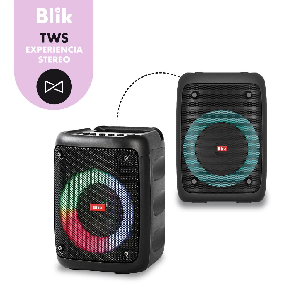 Parlante Bluetooth Karaoke Con Microfono Blik Voice conecta 2 TWS