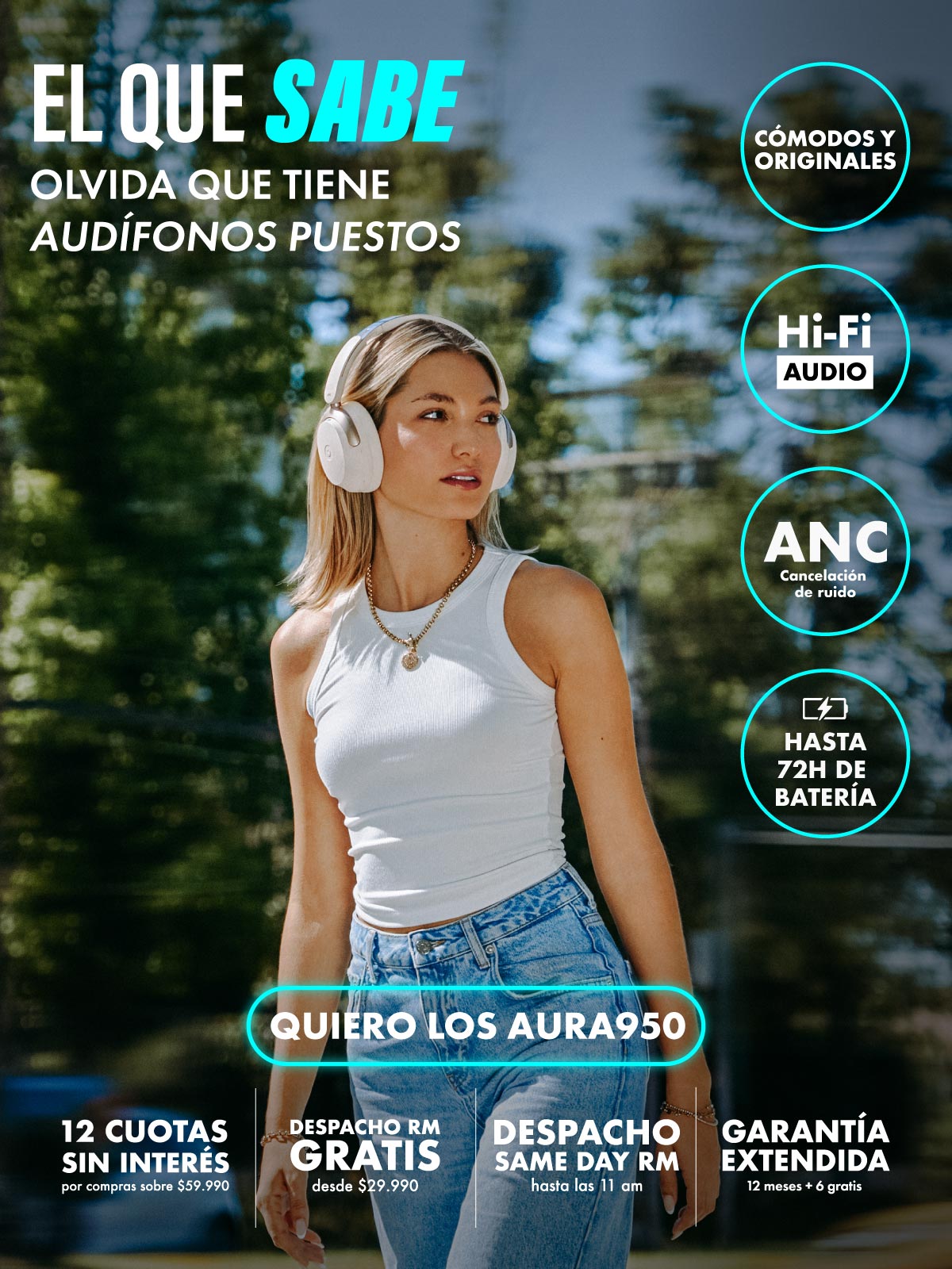 Audifonos modo transparencia