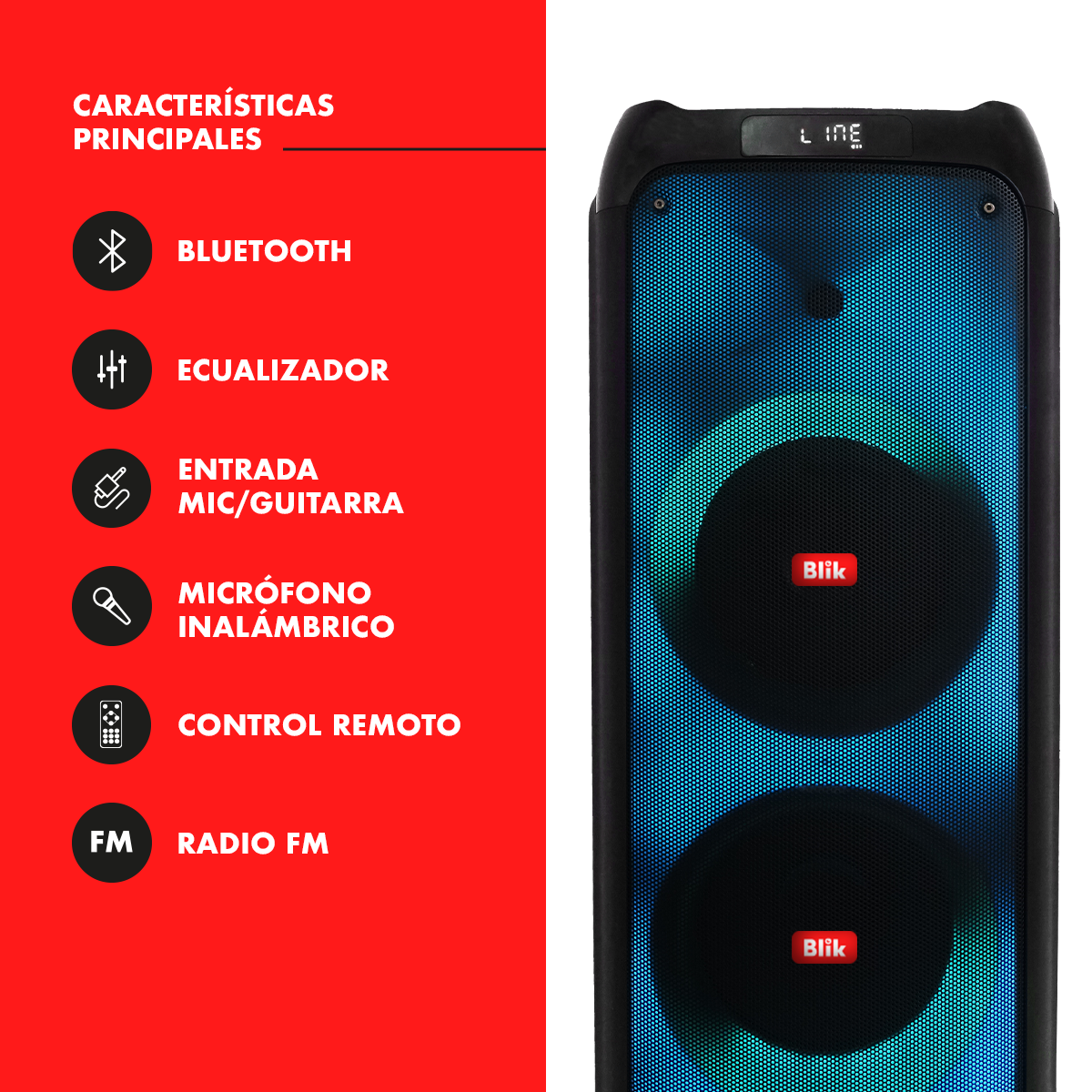 Parlante All In One Blik Megasound4 con Micrófono