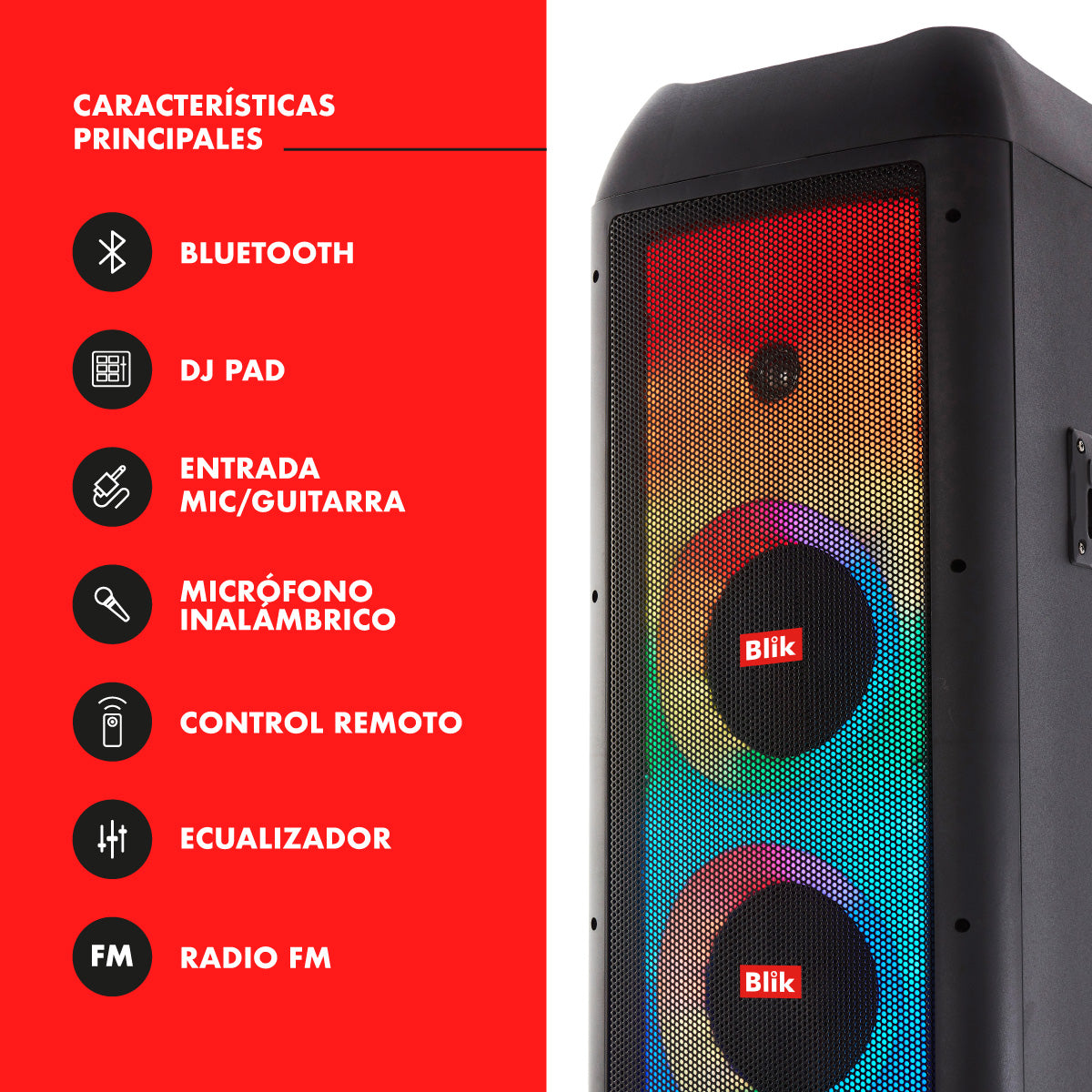 Parlante All In One Blik Megasound5 con Micrófono