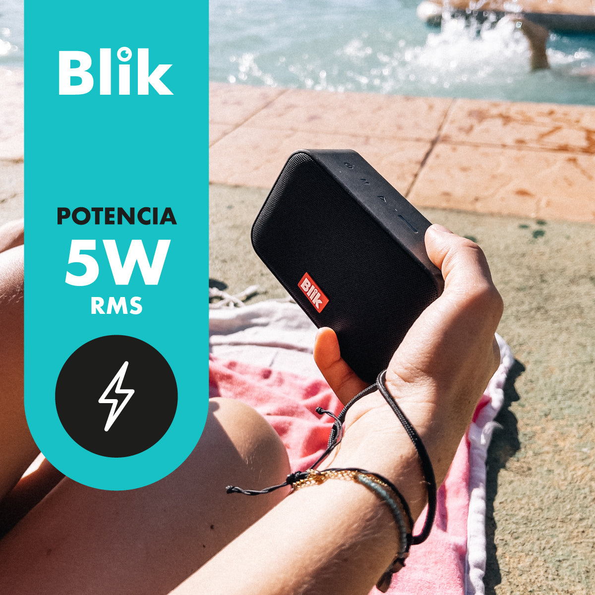 Parlante Bluetooth Blik VIBE Negro IPX7