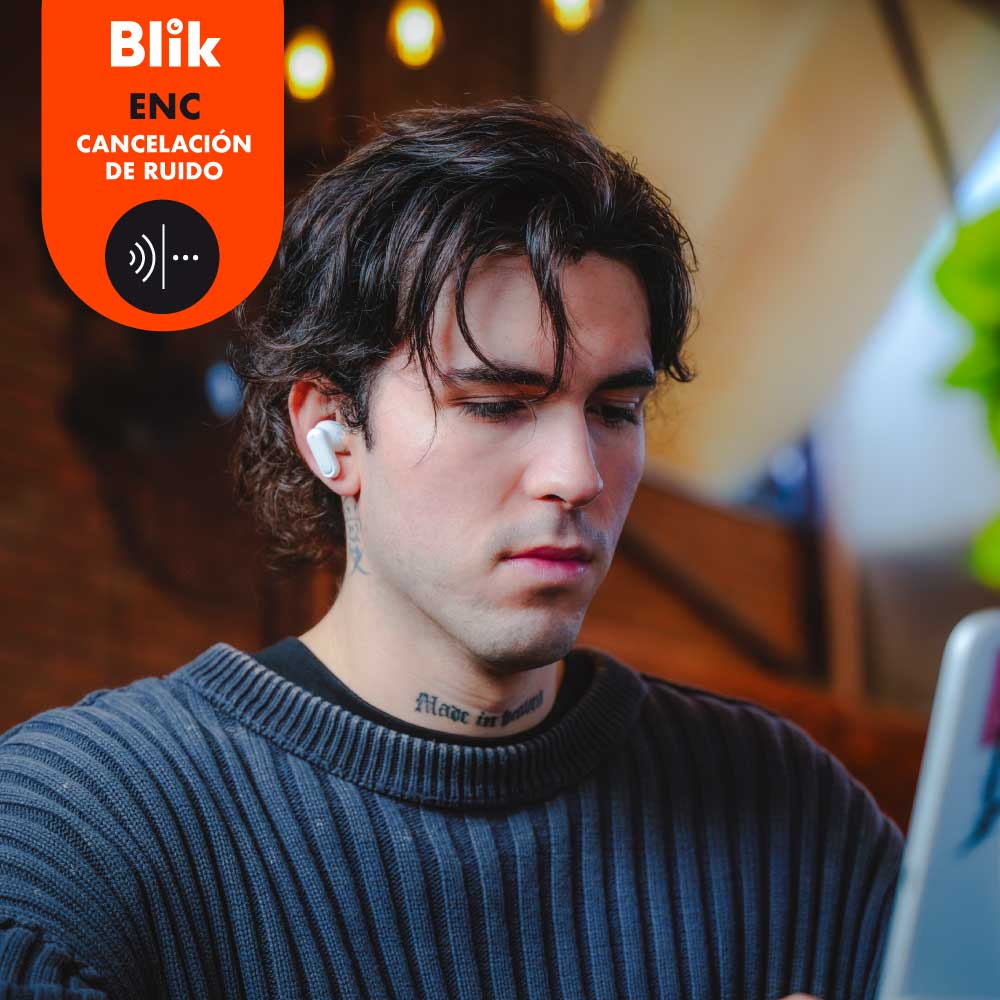 Audifonos Bluetooth Inalámbricos Blik Air500 blancos enc
