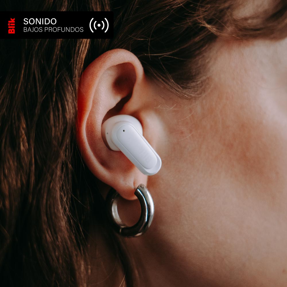 Audifonos Bluetooth Inalámbricos Blik Air500 Blancos 30 hrs