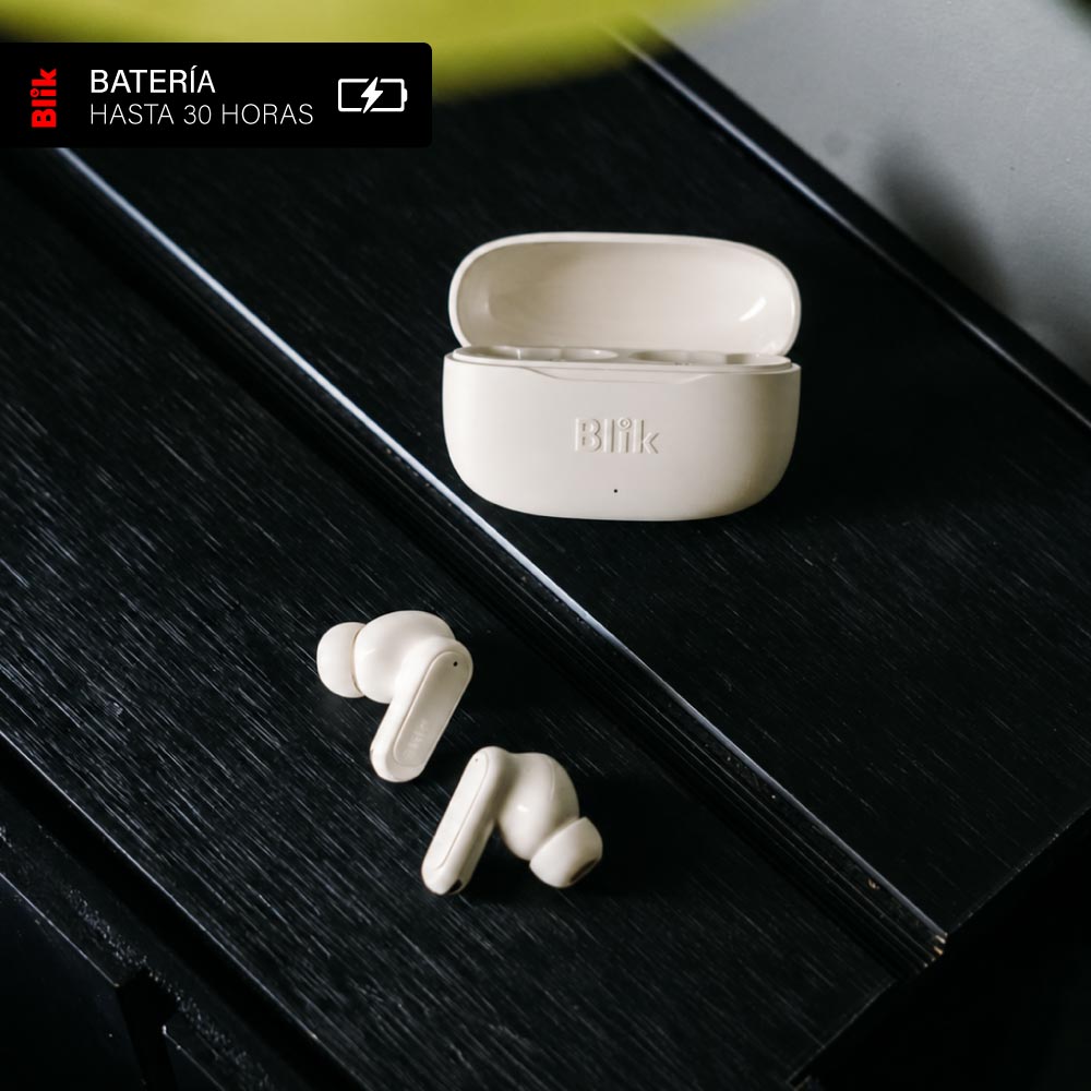 Audifonos Bluetooth Inalámbricos Blik Air500 Crema 30 hrs