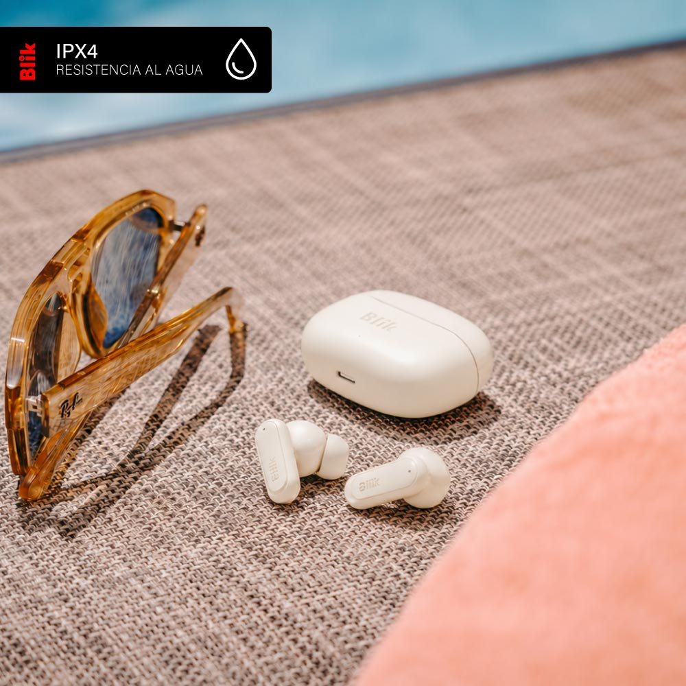 Audifonos Bluetooth Inalámbricos Blik Air500 Crema 30 hrs