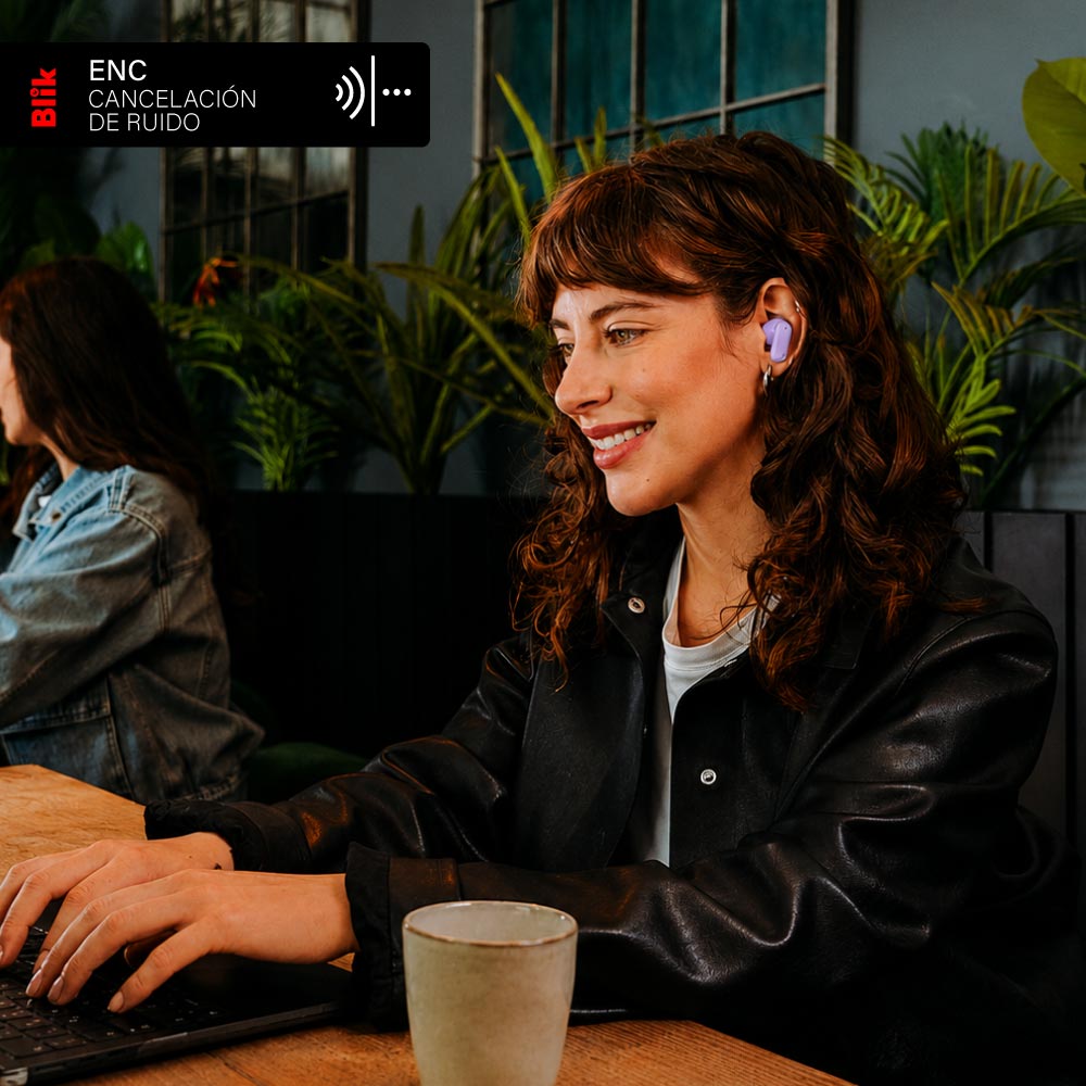 Audifonos Bluetooth Inalámbricos Blik Air500 Lila 30 hrs
