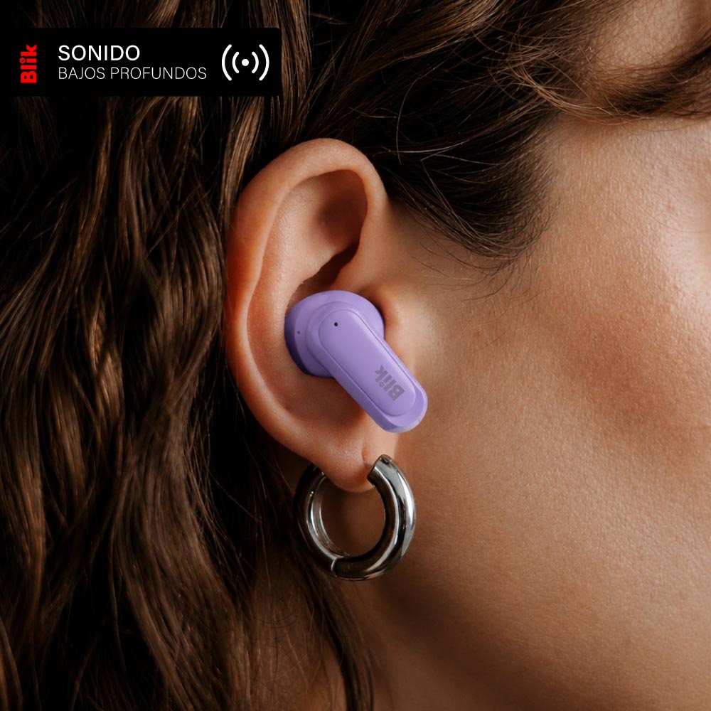 Audifonos Bluetooth Inalámbricos Blik Air500 Lila 30 hrs