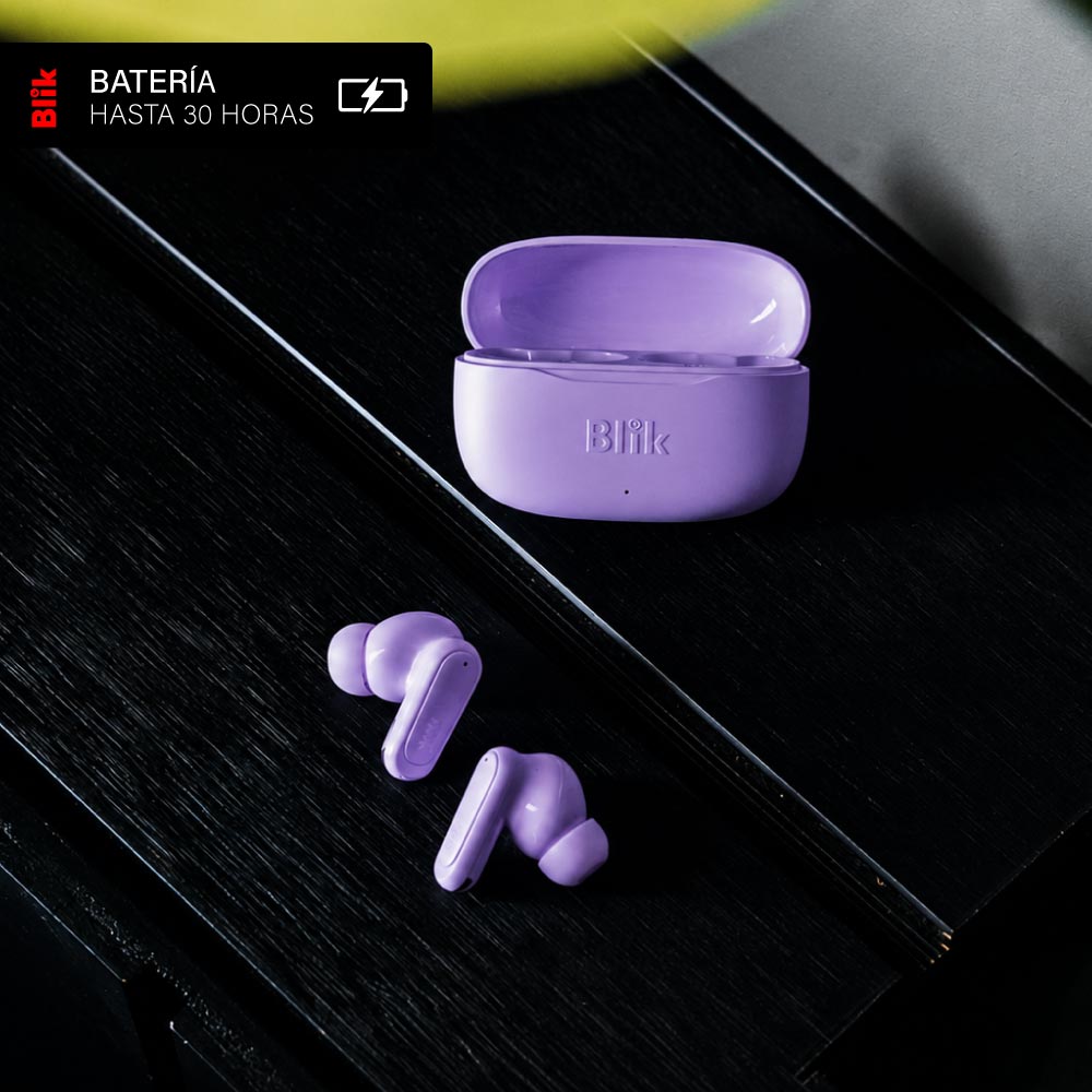 Audifonos Bluetooth Inalámbricos Blik Air500 Lila 30 hrs