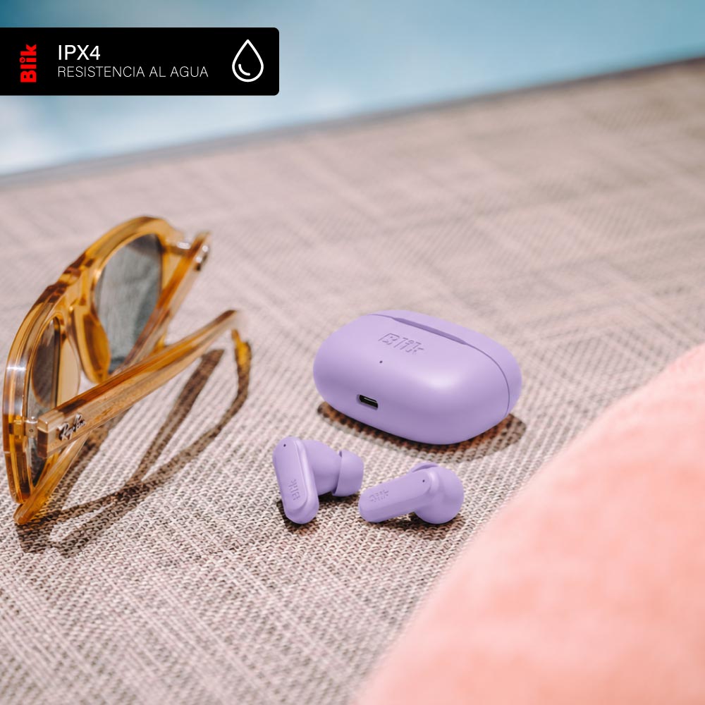 Audifonos Bluetooth Inalámbricos Blik Air500 Lila 30 hrs