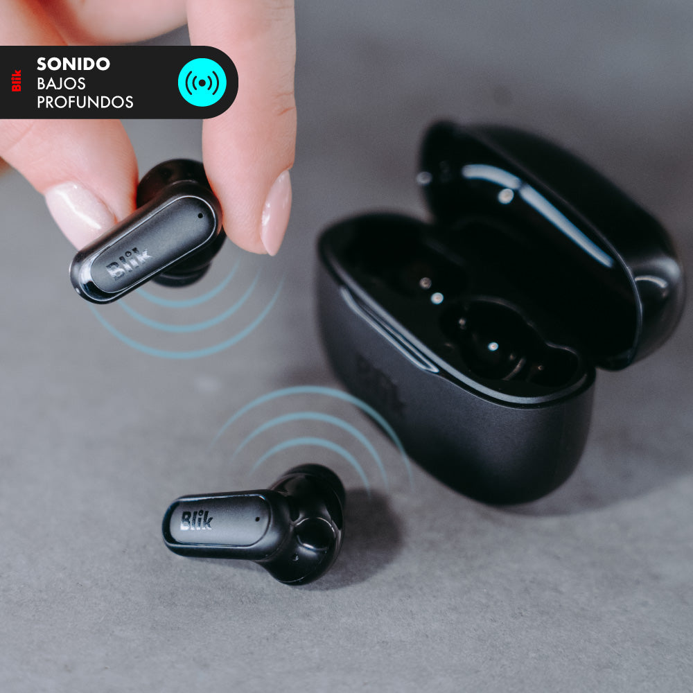 Audifonos Bluetooth Inalámbricos Blik Air500 Negros Bajos profundos