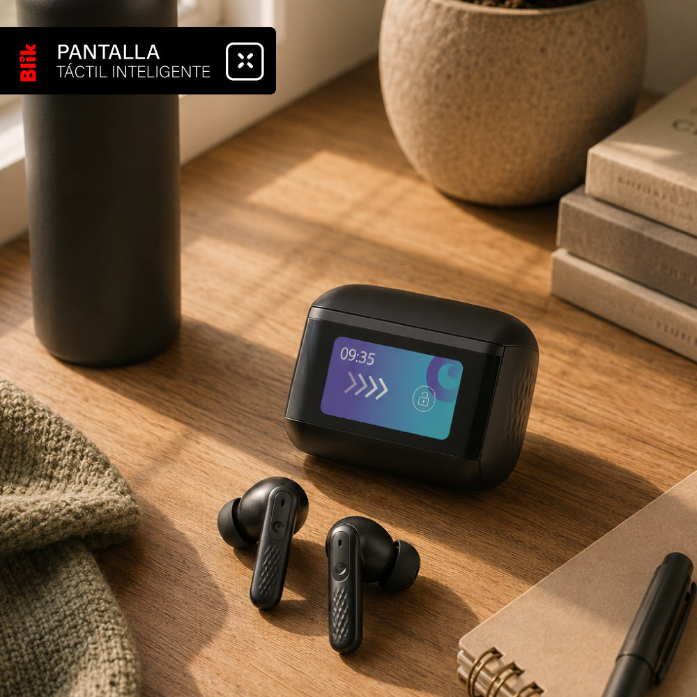 Audífonos Bluetooth Blik AirPlus ANC Pantalla Táctil
