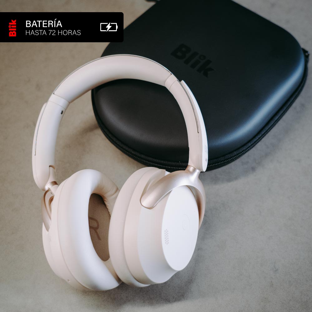 Audifonos Bluetooth Blik Aura950 Cancelación De Ruido 72H Cream