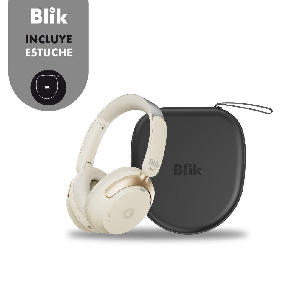 Audifonos Bluetooth Blik Aura950 Cancelación De Ruido 72H Cream