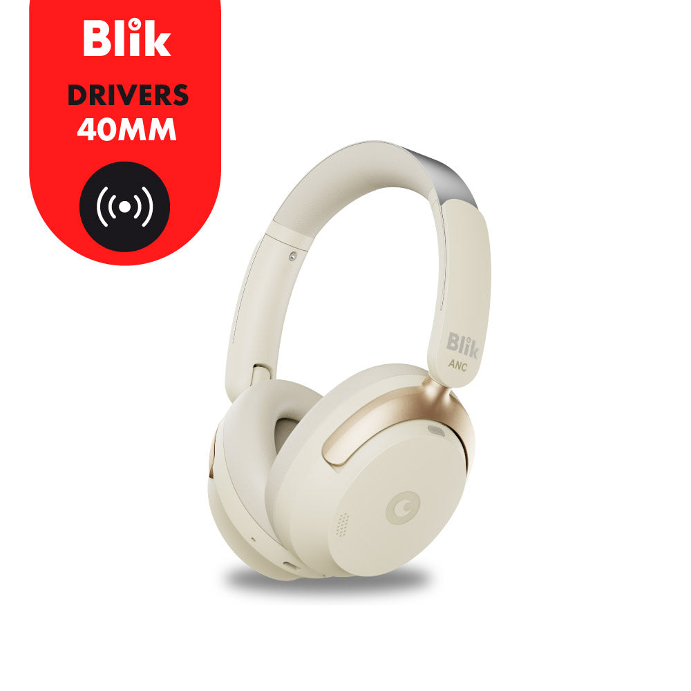 Audifonos Bluetooth Blik Aura950 Cancelación De Ruido 72H Cream