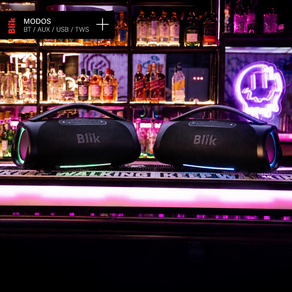 Parlante Bluetooth Portátil Blik Bass400 160W IPX7 12 Hrs