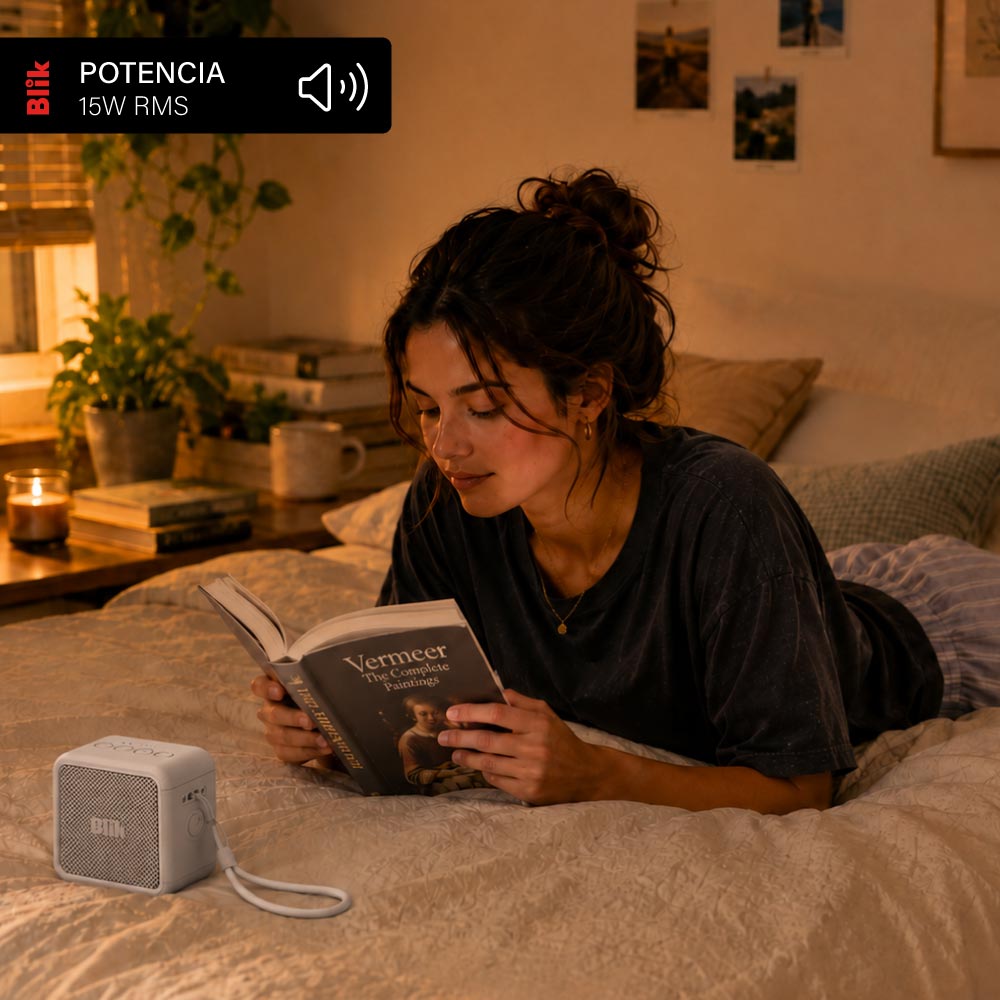 Parlante Bluetooth Blik BassGo 15W IPX6 19H TWS Gris