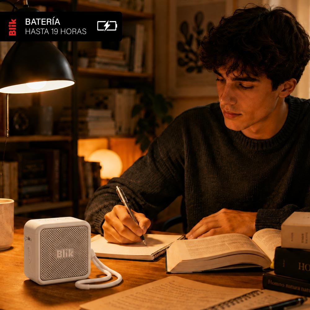 Parlante Bluetooth Blik BassGo 15W IPX6 19H TWS Gris