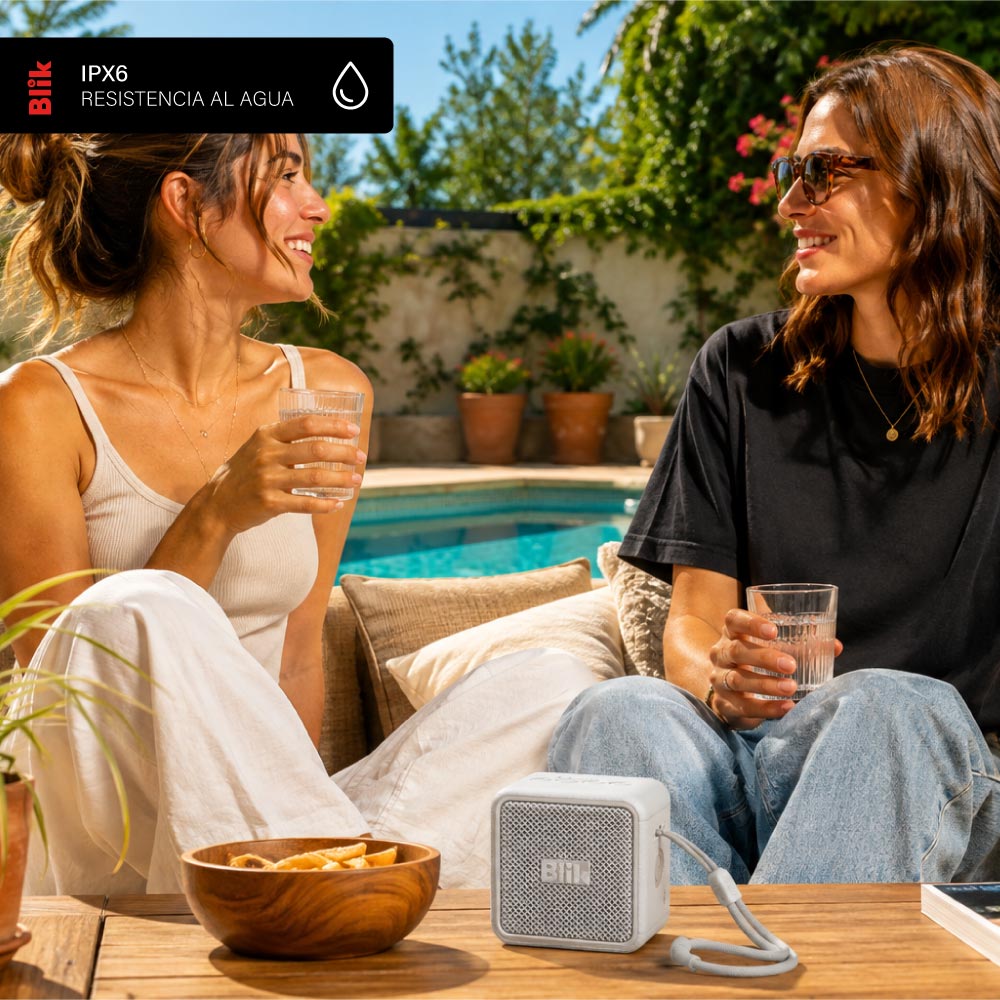 Parlante Bluetooth Blik BassGo 15W IPX6 19H TWS Gris