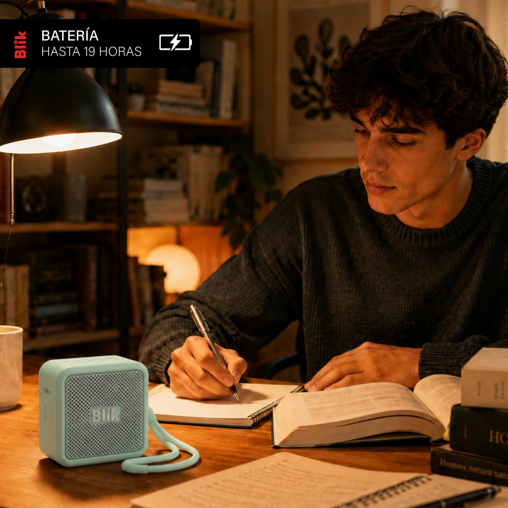 Parlante Bluetooth Blik BassGo 15W IPX6 19H TWS Verde