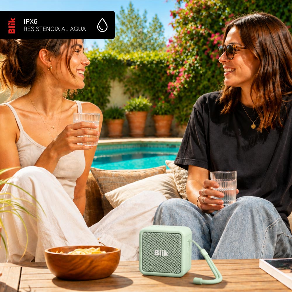 Parlante Bluetooth Blik BassGo 15W IPX6 19H TWS Verde