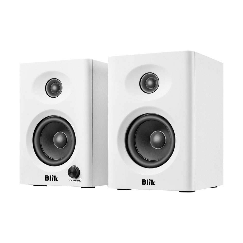 Par Parlantes Bluetooth Blik Bookshelf Lite 30W RMS Blanco