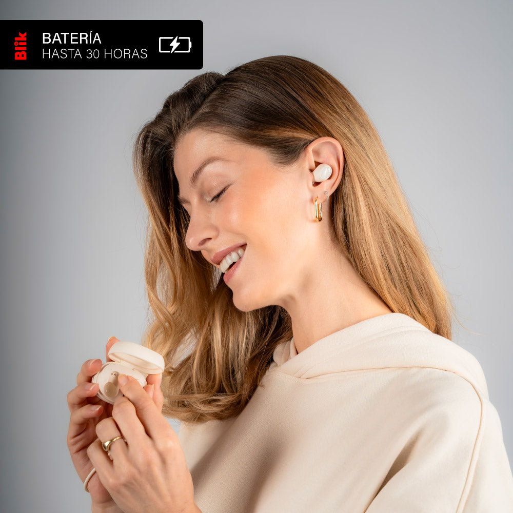 Audífonos Bluetooth Blik Buds80 30H IPX4 Crema