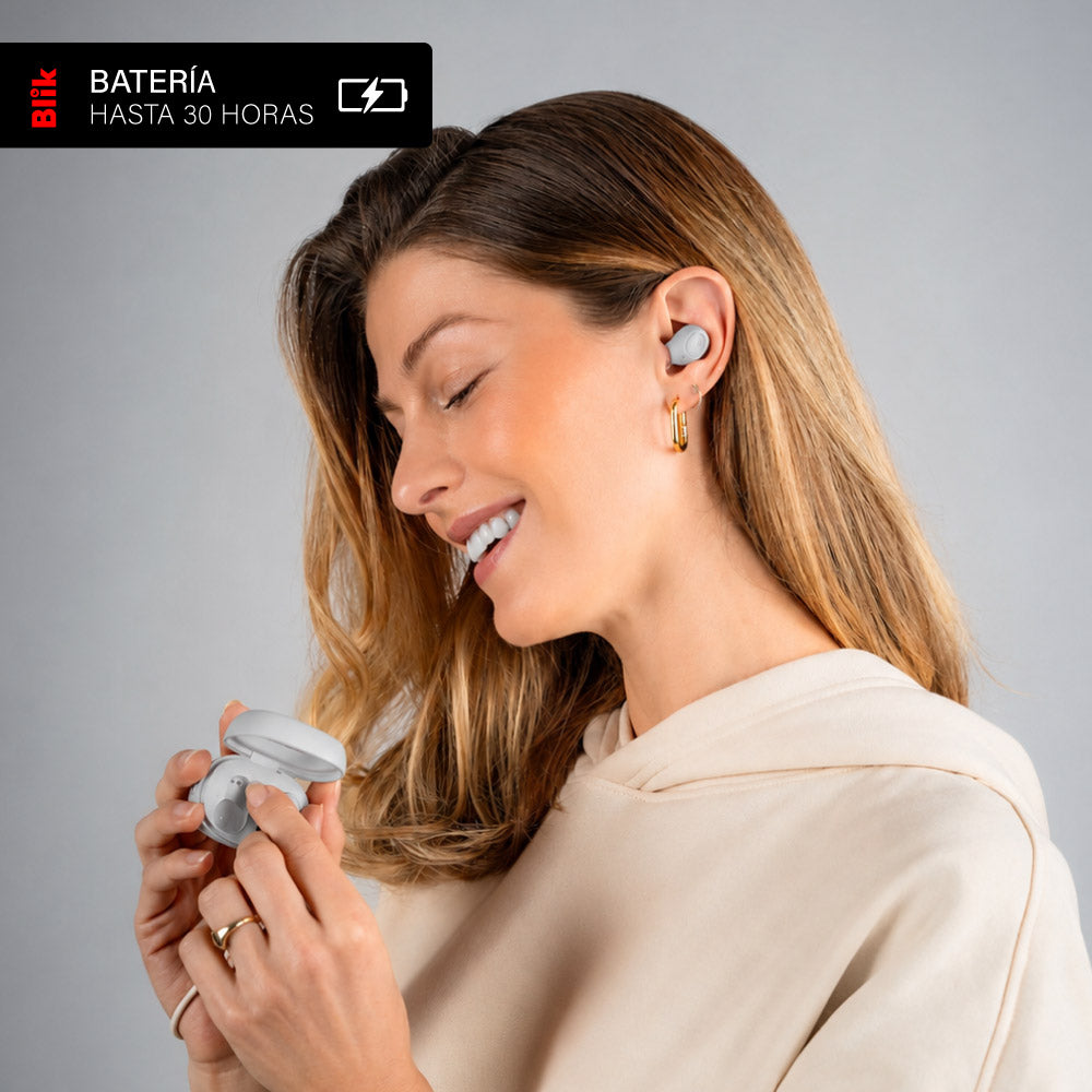Audífonos Bluetooth Blik Buds80 30H IPX4 Gris