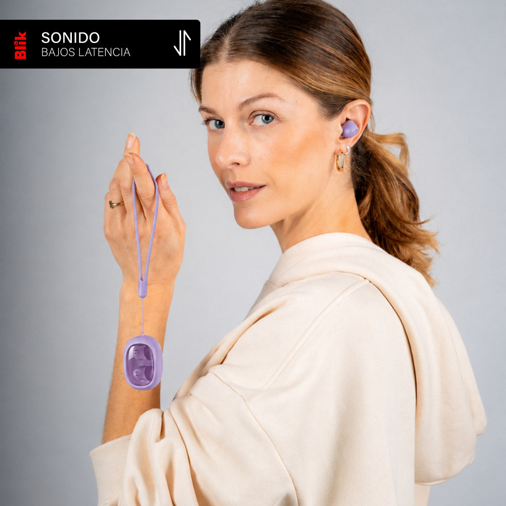 Audífonos Bluetooth Blik Buds80 30H IPX4 Lila