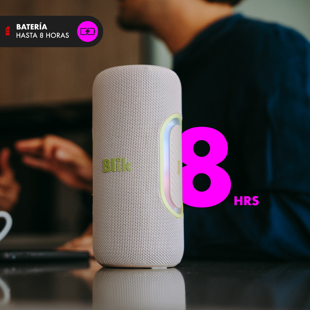 Parlante Bluetooth Portátil Blik Hypebass40 40W IPX5 8 Hrs Crema