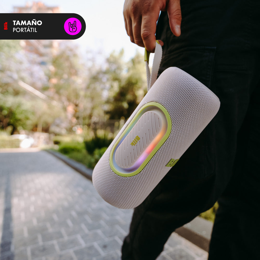 Parlante Bluetooth Portátil Blik Hypebass40 40W IPX5 8 Hrs Crema