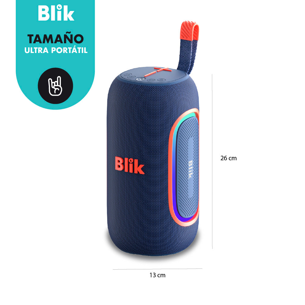 Parlante Bluetooth Portátil Blik Hypebass Azul 50W IPX6 - Blik