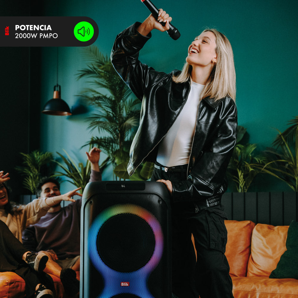 Parlante Bluetooth Karaoke Con Micrófono Blik Lightmax12 potencia