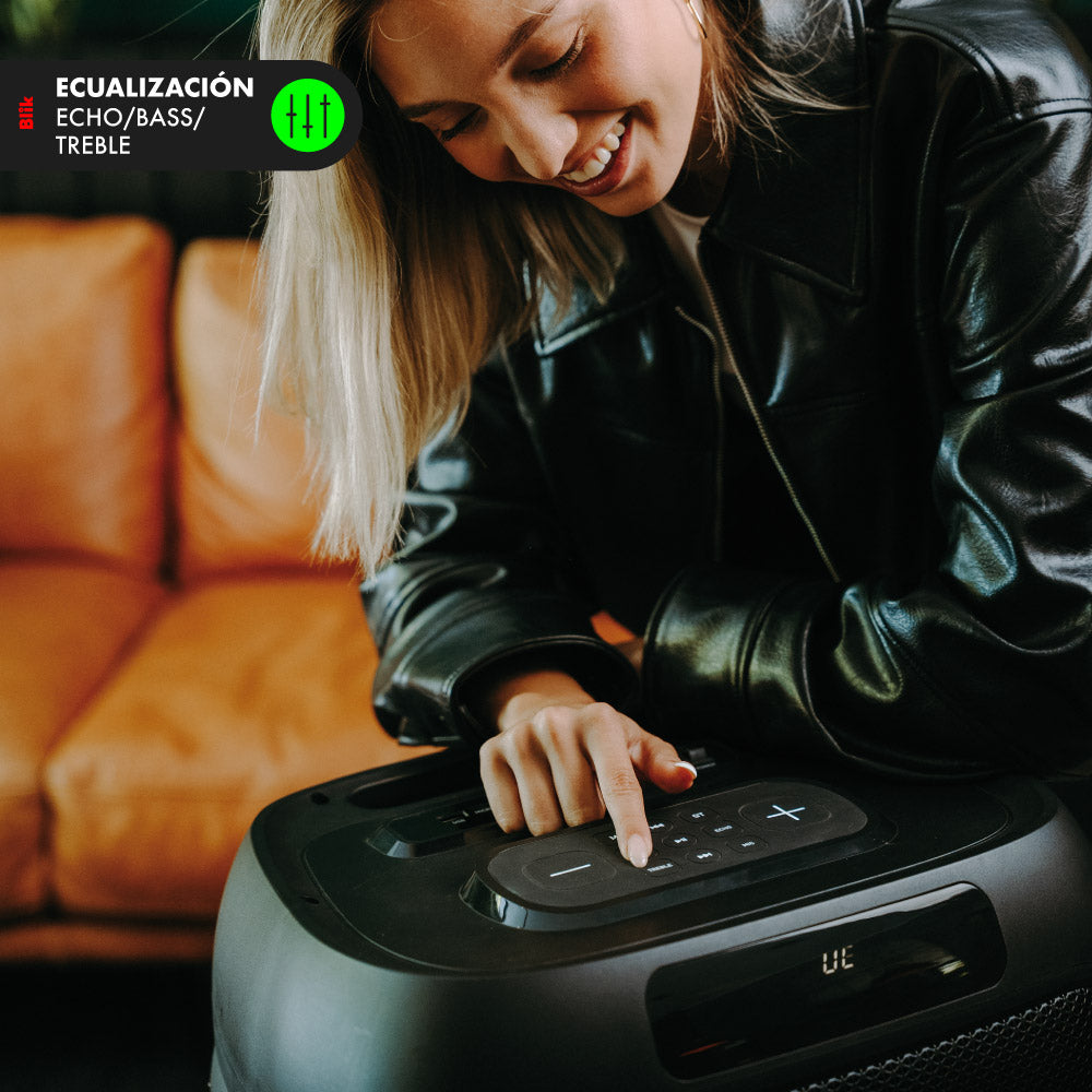 Parlante Bluetooth Karaoke Con Micrófono Blik Lightmax12 ecualizacion