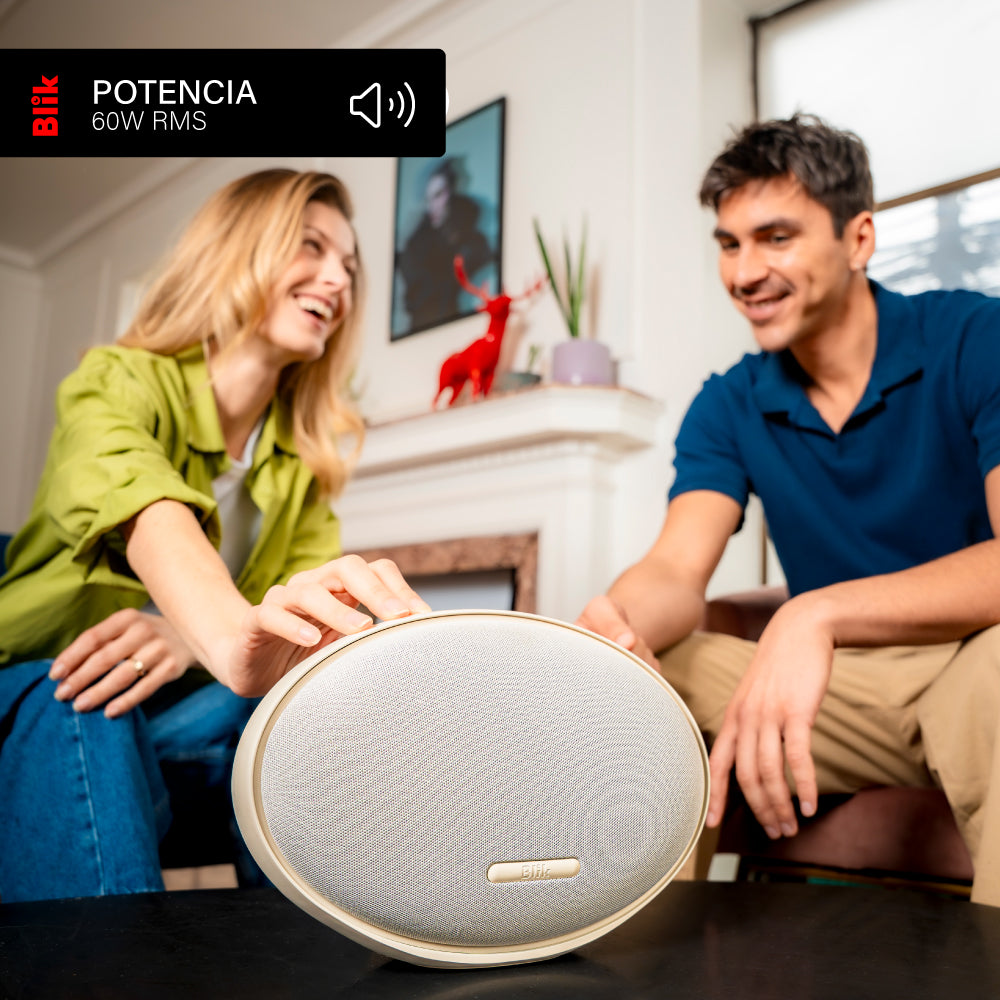 Parlante Bluetooth Blik Moonlight 60W Hi-Fi 15H DSP Crema
