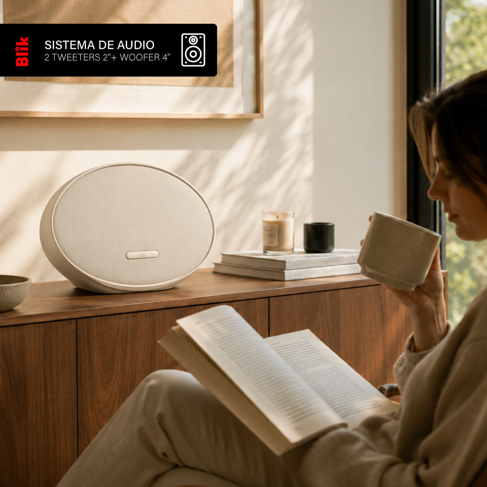 Parlante Bluetooth Blik Moonlight 60W Hi-Fi 15H DSP Crema