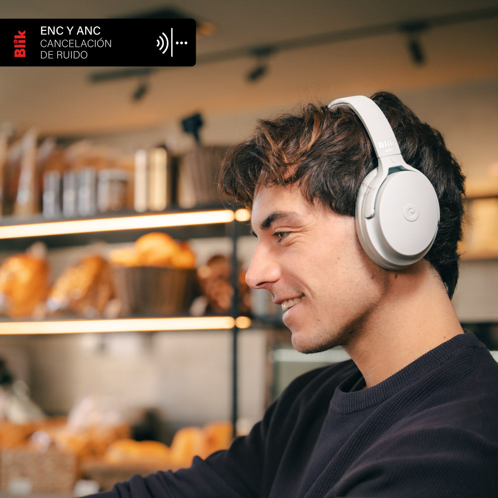 Audífonos Bluetooth Blik Neo Cancelación De Ruido 60H Gris