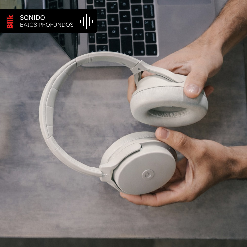 Audífonos Bluetooth Blik Neo Cancelación De Ruido 60H Gris