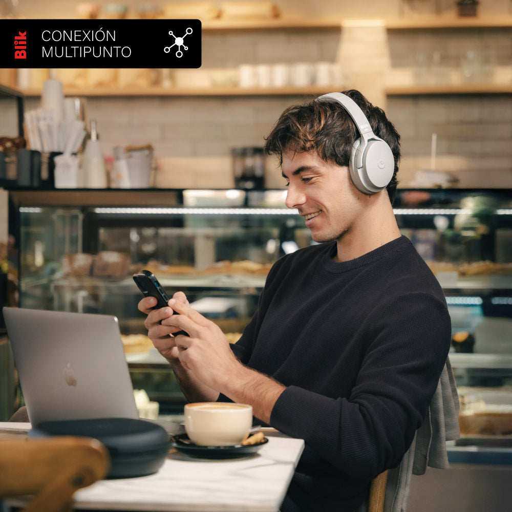 Audífonos Bluetooth Blik Neo Cancelación De Ruido 60H Gris