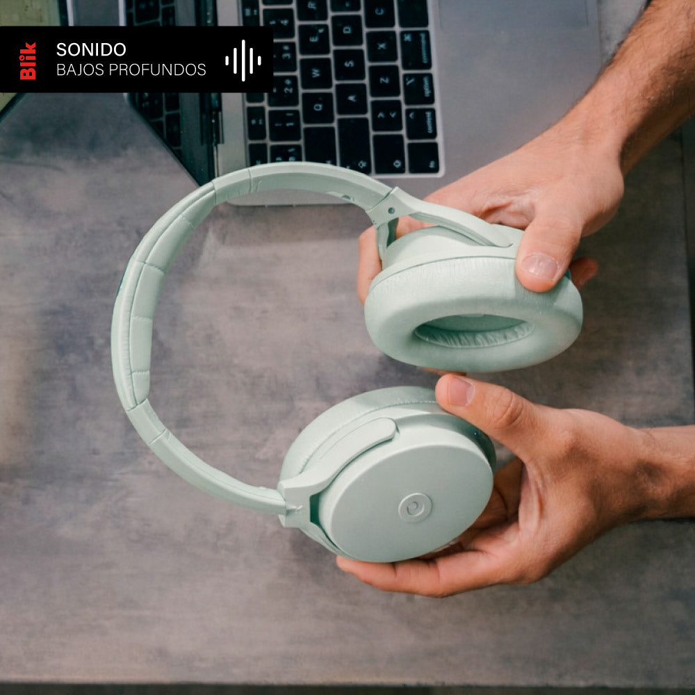 Audífonos Bluetooth Blik Neo Cancelación De Ruido 60H Verde