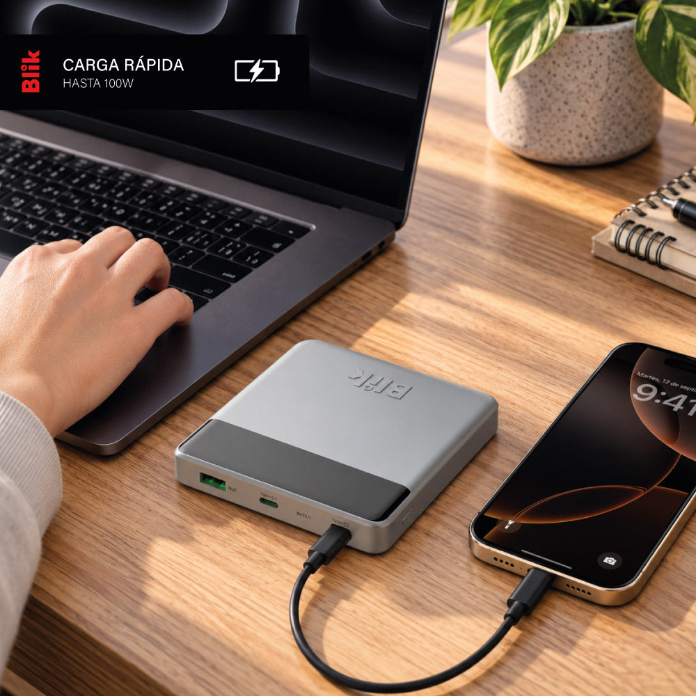 Batería Externa PowerBank Blik Power100 20000mAh 100W Gris
