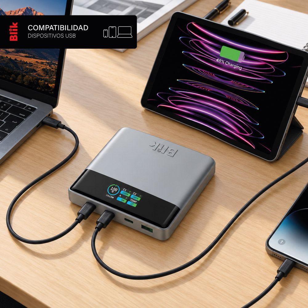 Batería Externa PowerBank Blik Power100 20000mAh 100W Gris