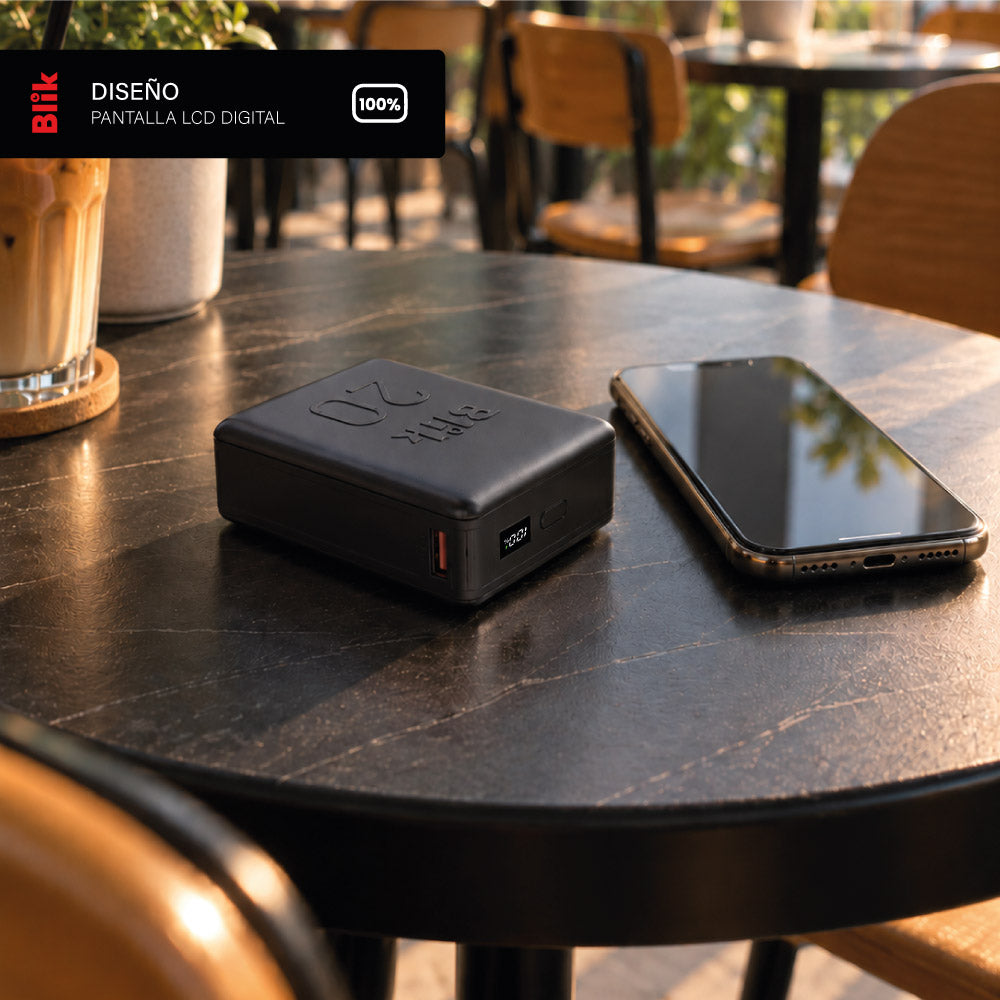Batería Externa PowerBank Blik Power20 20000mAh 22.5W Negro