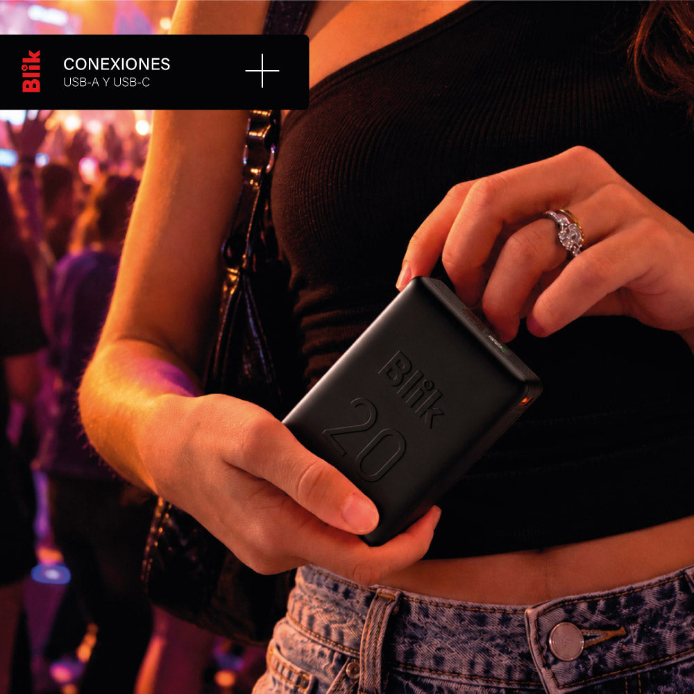 Batería Externa PowerBank Blik Power20 20000mAh 22.5W Negro